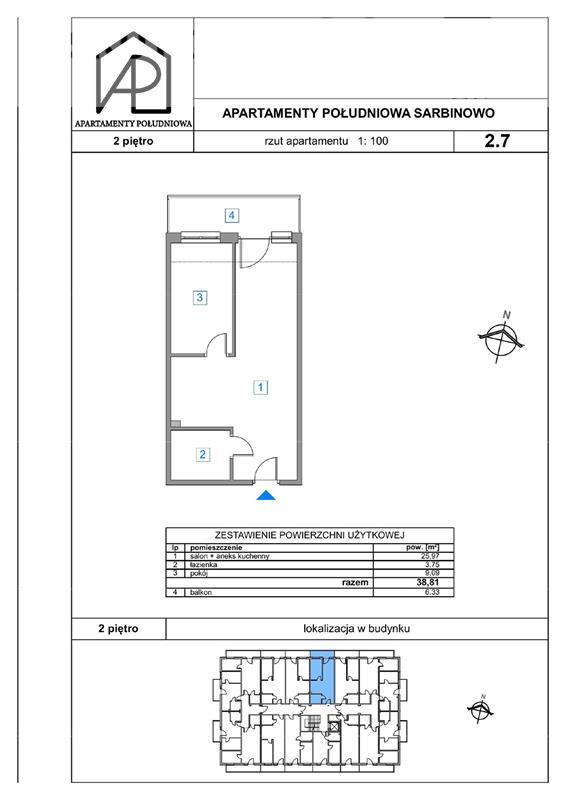 Mieszkanie, 2 pok., 39 m2, Sarbinowo Pas Nadmorski (2)
