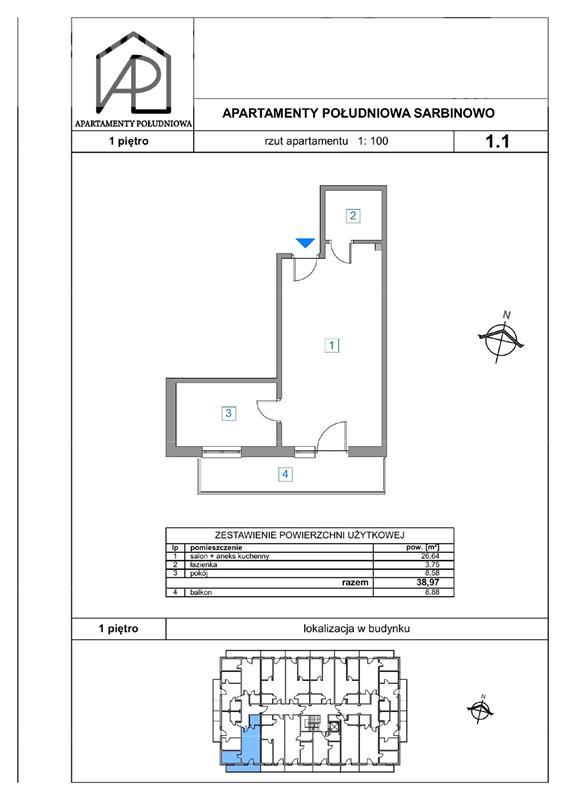 Mieszkanie, 2 pok., 39 m2, Sarbinowo Pas Nadmorski (2)