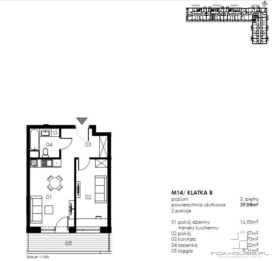 Mieszkanie, 2 pok., 39 m2, Koszalin  (3)