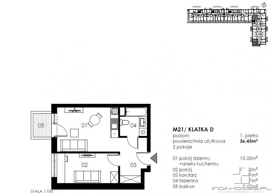 Mieszkanie, 2 pok., 36 m2, Koszalin  (2)