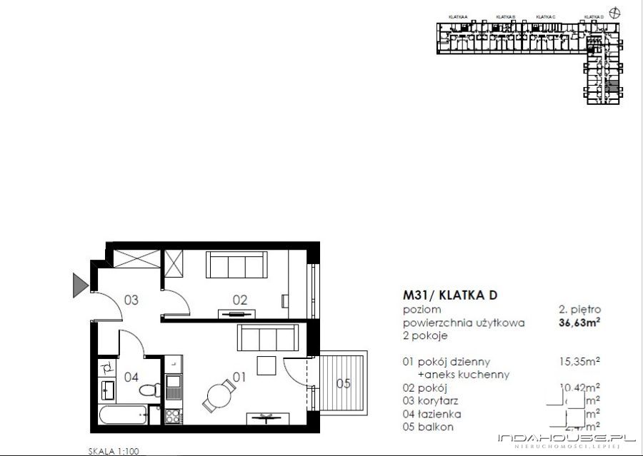 Mieszkanie, 2 pok., 37 m2, Koszalin  (2)