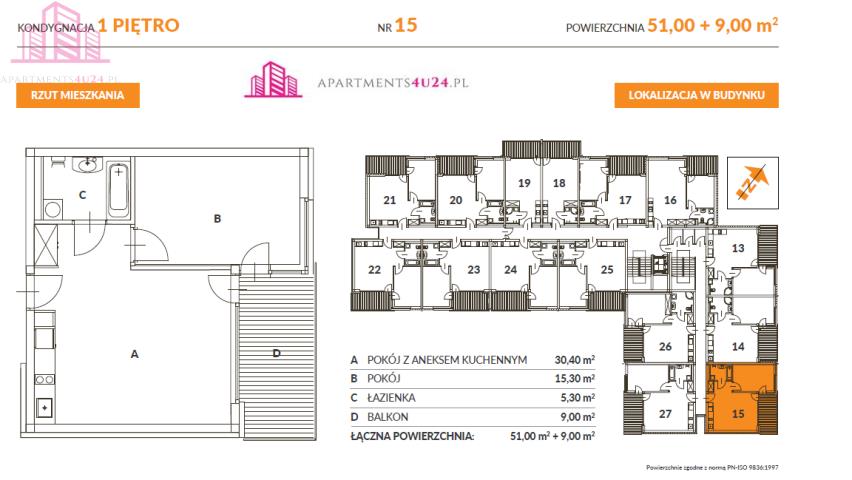 Mieszkanie, 2 pok., 51 m2, Mielno  (13)