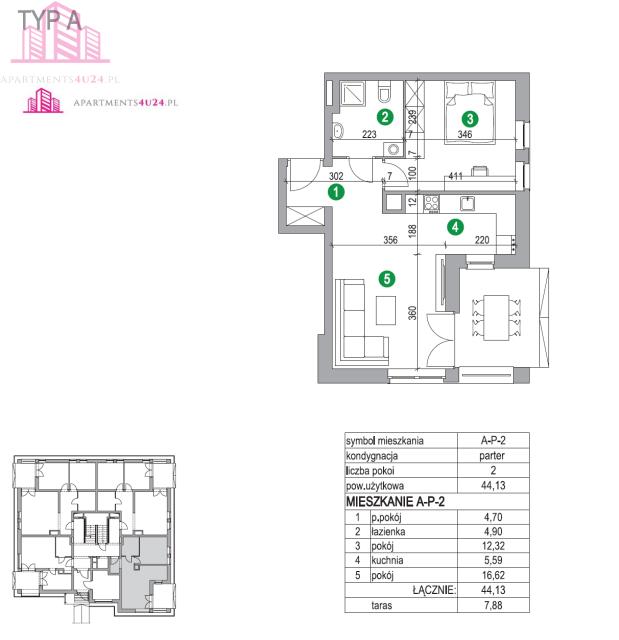 Mieszkanie, 2 pok., 44 m2, Koszalin  (5)