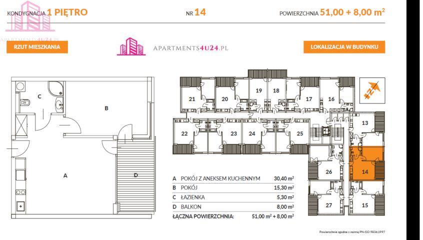 Mieszkanie, 2 pok., 51 m2, Mielno  (6)