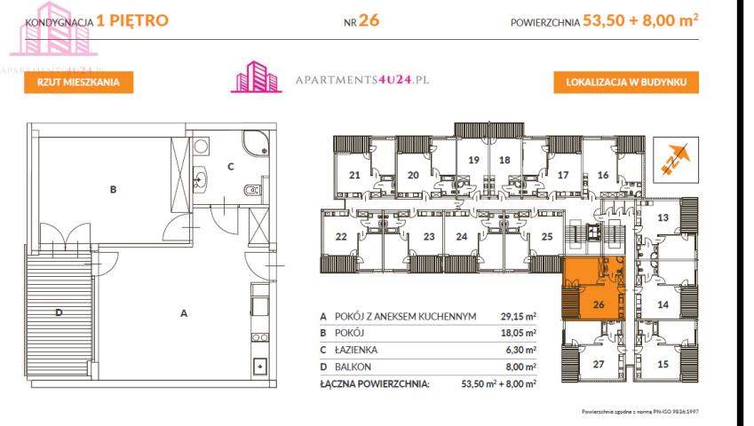 Mieszkanie, 2 pok., 53 m2, Mielno  (8)