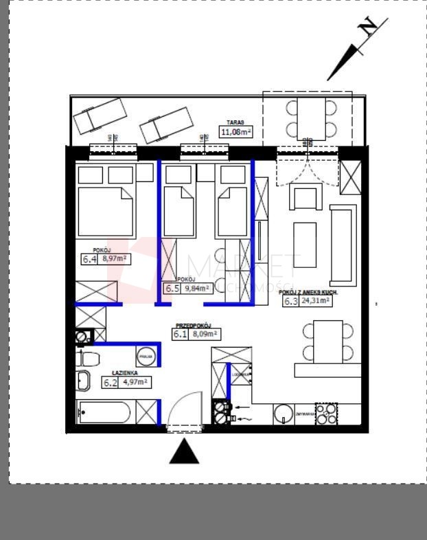Nowe 3 pokojowe 56,18 m2 - deweloperskie (3)