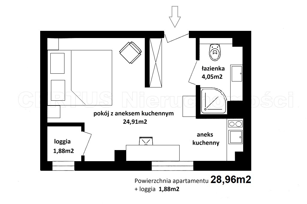 Apartament 1 pokojowy 50 metrów od plaży (13)