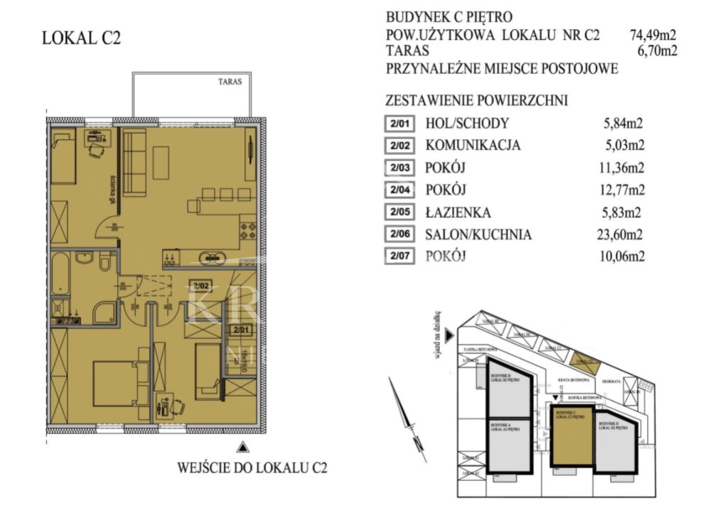 Mieszkanie, 4 pok., 74 m2, Szczecin Mierzyn (1)