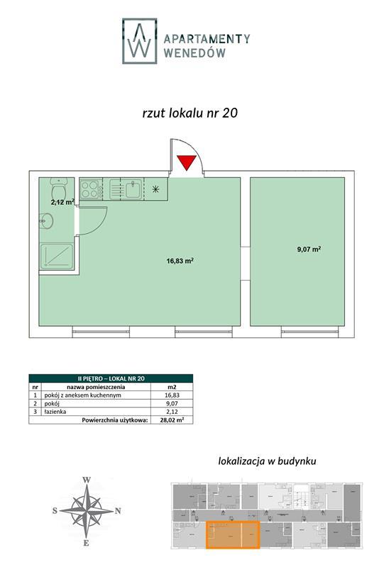 Mieszkanie, 2 pok., 28 m2, Koszalin  (3)