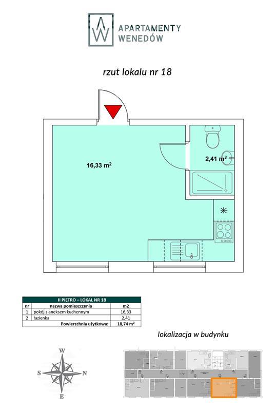 Mieszkanie, 1 pok., 19 m2, Koszalin  (3)