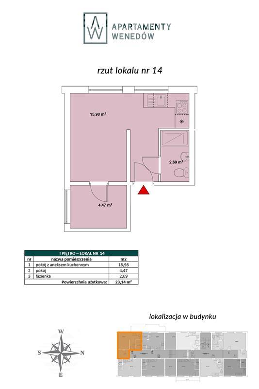 Mieszkanie, 2 pok., 23 m2, Koszalin  (2)