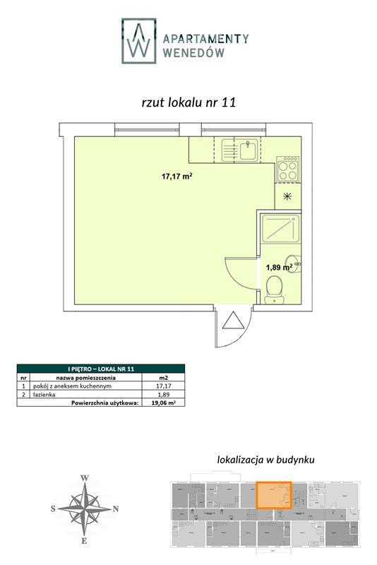 Mieszkanie, 1 pok., 19 m2, Koszalin  (2)