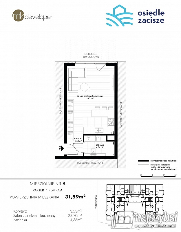 Mieszkanie, 1 pok., 32 m2, Goleniów  (2)