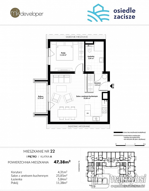 Mieszkanie, 2 pok., 47 m2, Goleniów  (2)