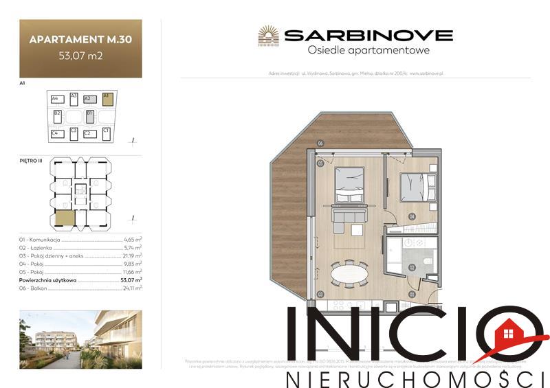 Mieszkanie, 3 pok., 53 m2, Sarbinowo Sarbinove Osiedle Apartemtnowe (2)