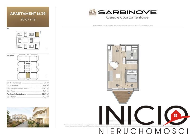 Mieszkanie, 2 pok., 29 m2, Sarbinowo Sarbinove Osiedle Apartemtnowe (2)