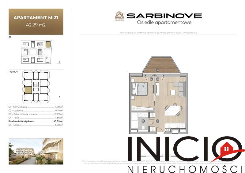 Mieszkanie, 2 pok., 42 m2, Sarbinowo Sarbinove Osiedle Apartemtnowe (2)