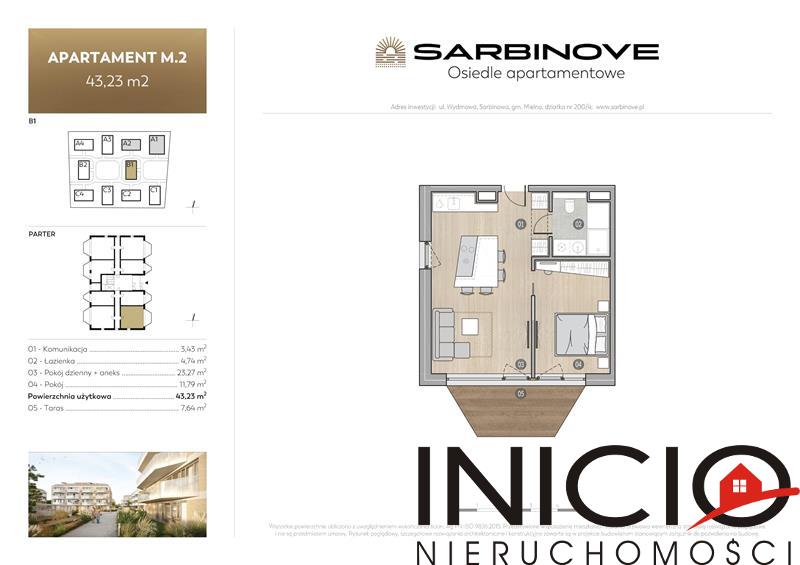 Mieszkanie, 2 pok., 43 m2, Sarbinowo Sarbinove Osiedle Apartemtnowe (2)
