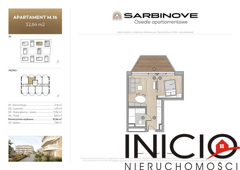 Mieszkanie, 2 pok., 33 m2, Sarbinowo Sarbinove Osiedle Apartemtnowe (2)