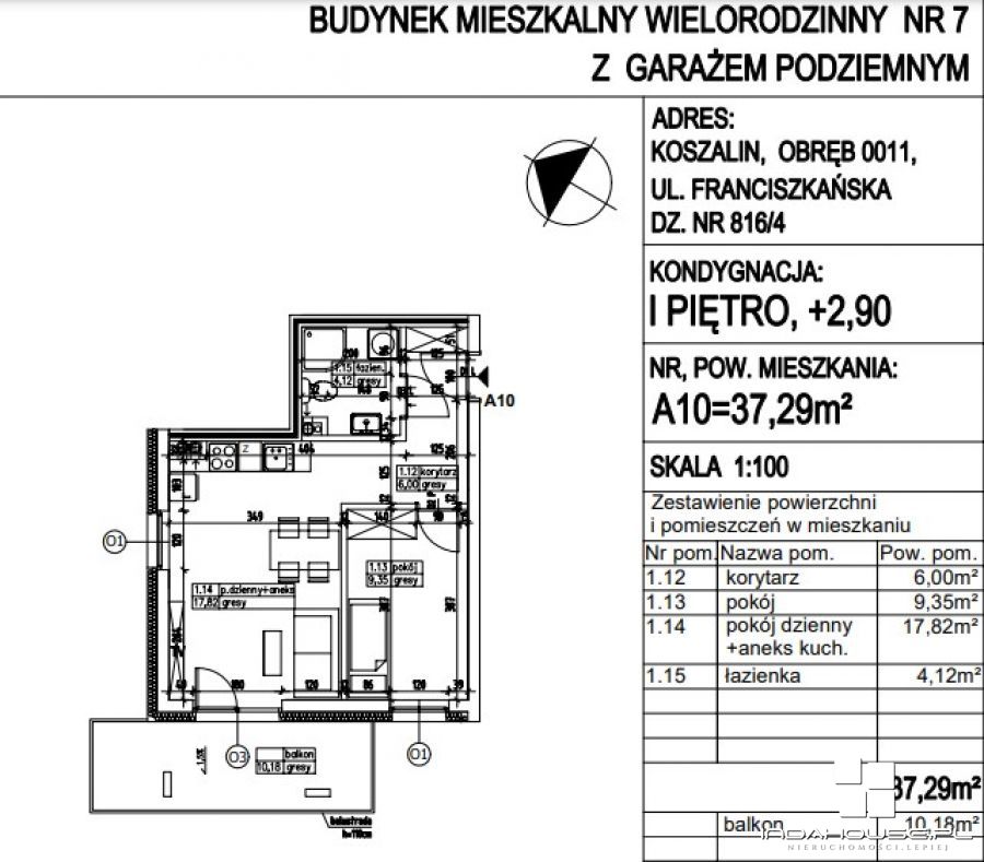 Mieszkanie, 2 pok., 37 m2, Koszalin Franciszkańska (3)