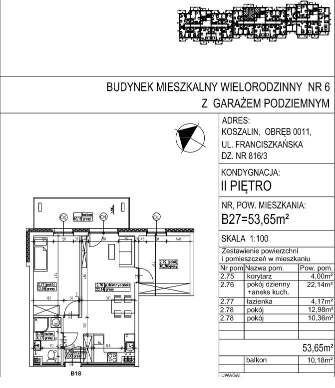 Mieszkanie, 3 pok., 54 m2, Koszalin  (4)