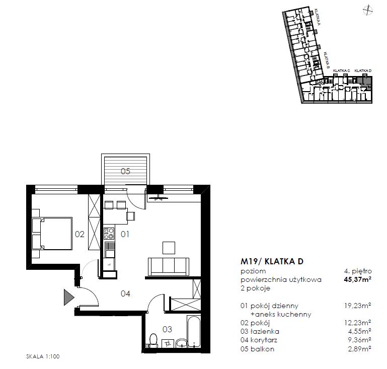 Mieszkanie, 2 pok., 45 m2, Koszalin Wenedów Przystanek Autobusowy, Tereny Rekreacyjne, (2)