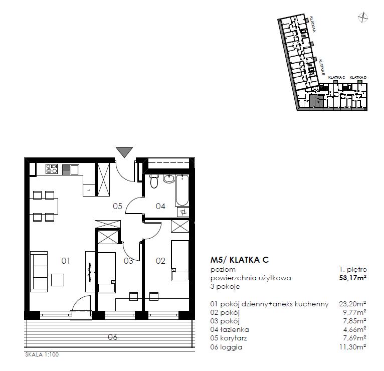 Mieszkanie, 3 pok., 53 m2, Koszalin Wenedów Przystanek Autobusowy, Tereny Rekreacyjne, (2)