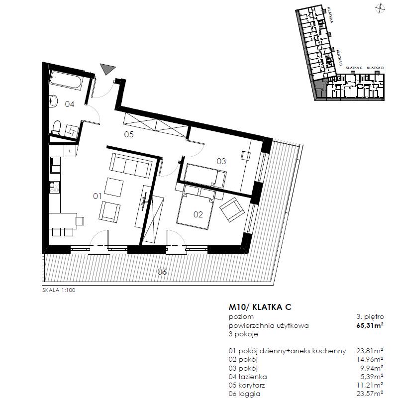 Mieszkanie, 3 pok., 65 m2, Koszalin Wenedów Przystanek Autobusowy, Tereny Rekreacyjne, (2)