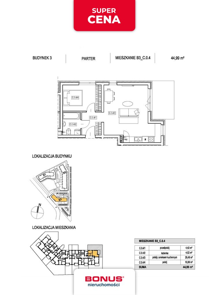 Mieszkanie, 2 pok., 45 m2, Szczecin Warszewo (3)