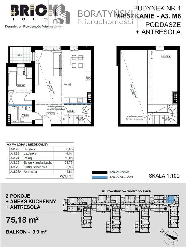 Mieszkanie, 3 pok., 80 m2, Koszalin  (6)