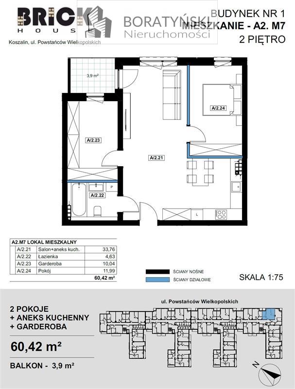 Mieszkanie, 2 pok., 60 m2, Koszalin  (6)