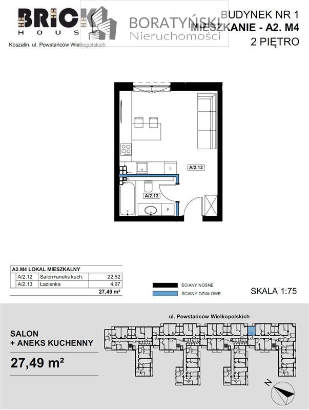 Mieszkanie, 1 pok., 27 m2, Koszalin  (6)