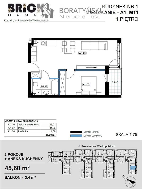 Mieszkanie, 2 pok., 42 m2, Koszalin  (6)