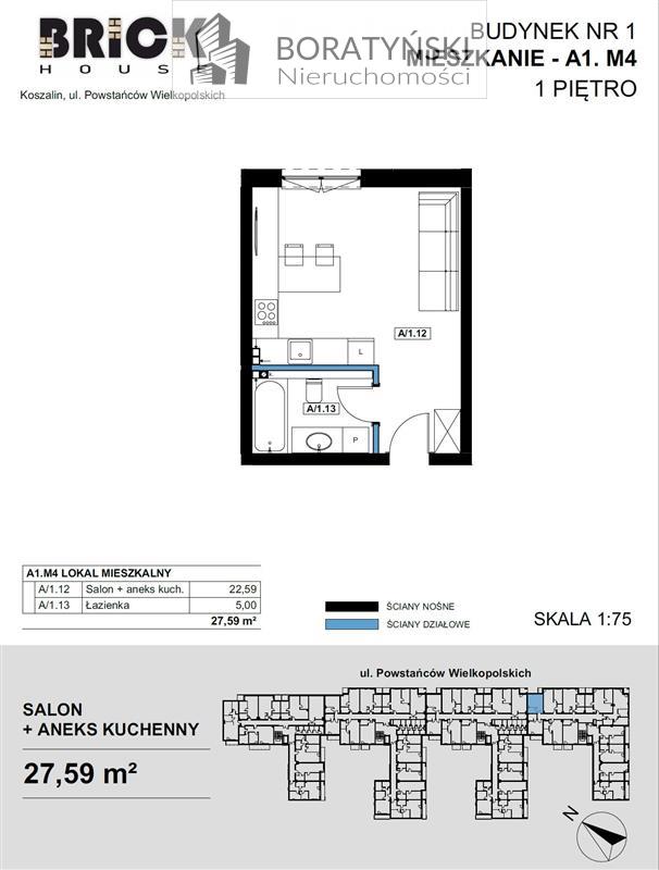 Mieszkanie, 1 pok., 28 m2, Koszalin  (6)