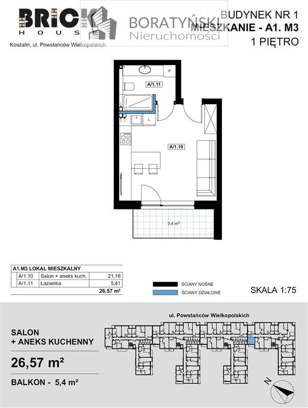 Mieszkanie, 1 pok., 27 m2, Koszalin  (6)