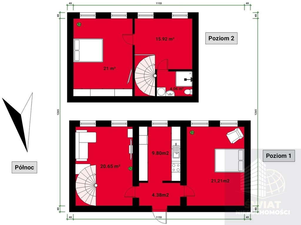 Dwupoziomowe mieszkanie 3-pokojowe z piwnicą (14)