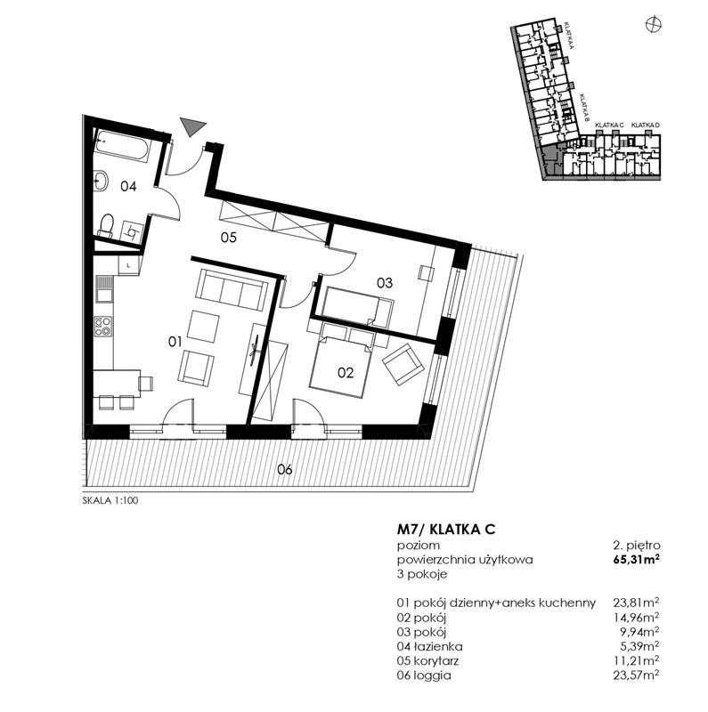 Mieszkanie, 3 pok., 65 m2, Koszalin Wenedów Plac Zabaw, Przychodnia, Przystanek Autobu (5)