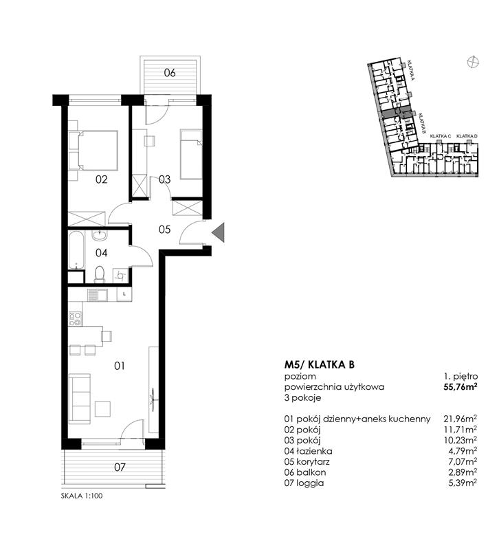 Mieszkanie, 3 pok., 56 m2, Koszalin Wenedów Plac Zabaw, Przychodnia, Przystanek Autobu (5)