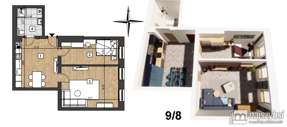 Mieszkanie, 3 pok., 74 m2, Świnoujście Centrum (22)