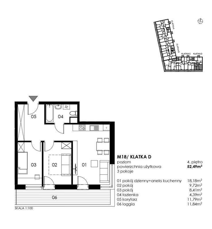 Mieszkanie, 3 pok., 52 m2, Koszalin Wenedów Plac Zabaw, Przychodnia, Przystanek Autobu (4)
