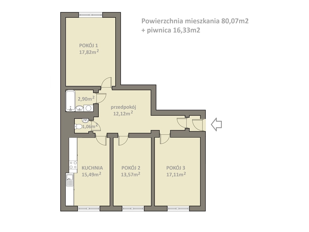 Mieszkanie 3 pokojowe w Podczelu (12)