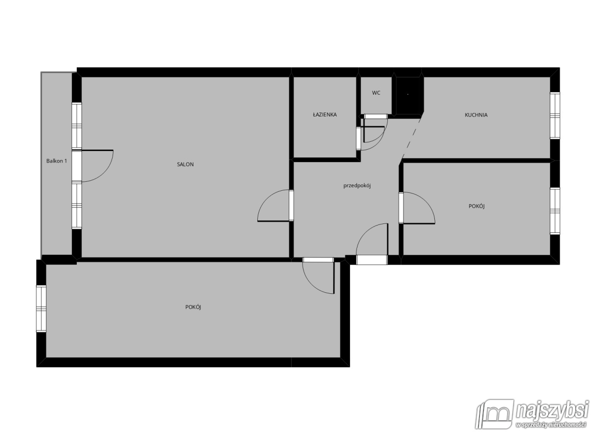 Mieszkanie, 3 pok., 64 m2, Stargard Chopina (2)