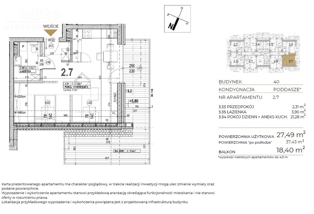Apartament Międzywodzie,2 pokoje +13 metrowy taras (2)
