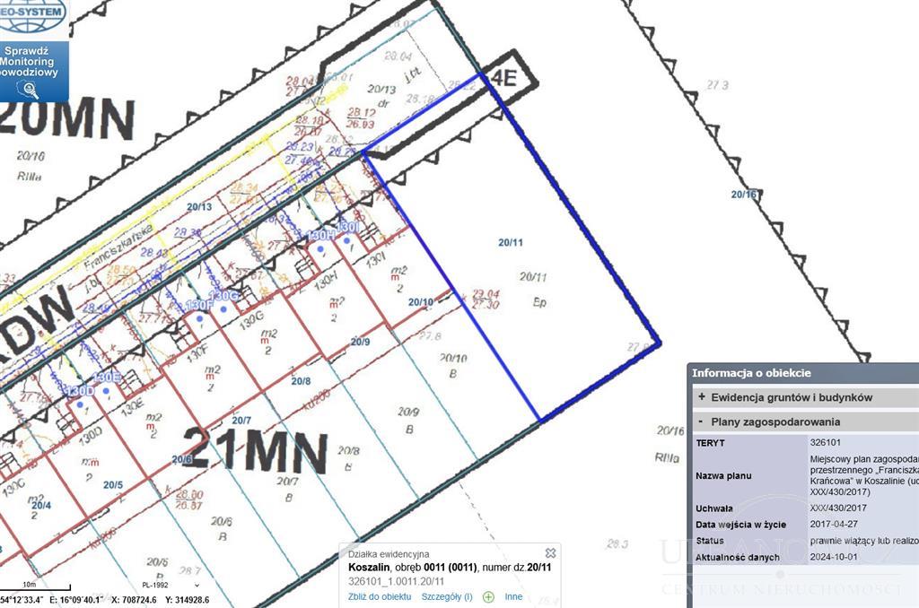 Działka przy ul. Franciszkańskiej. Wszystkie media (6)