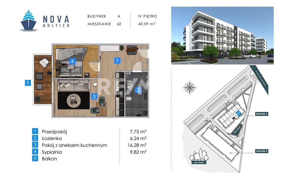 Mieszkanie w Kołobrzegu, widok, południe (2)