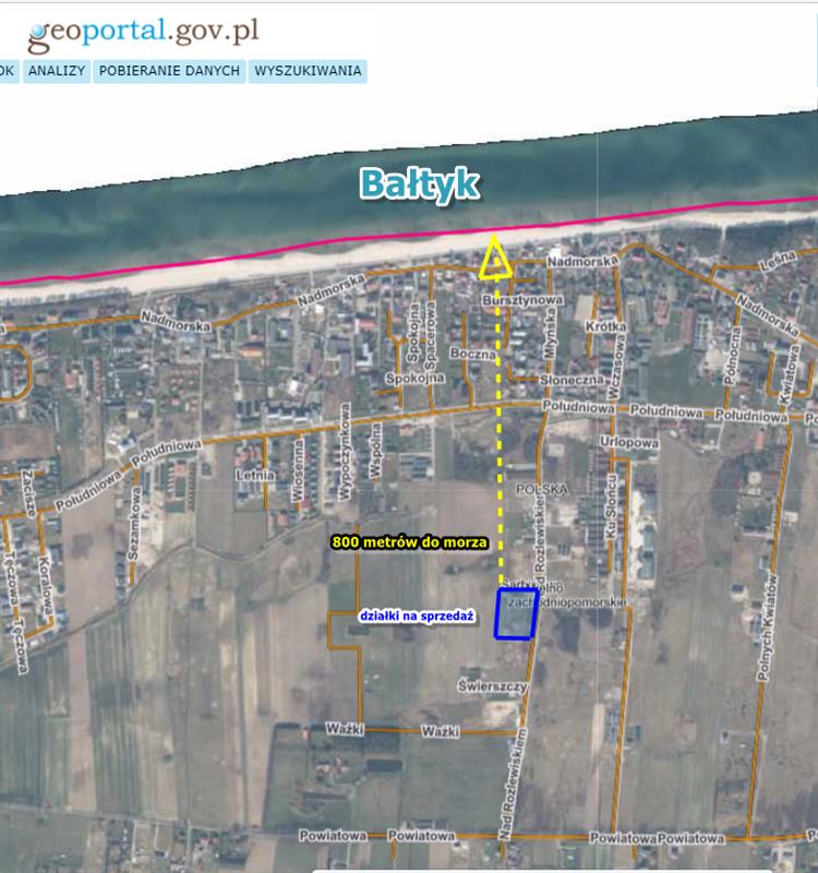 Sarbinowo: działka pod dom/biznes 800 m od morza (2)