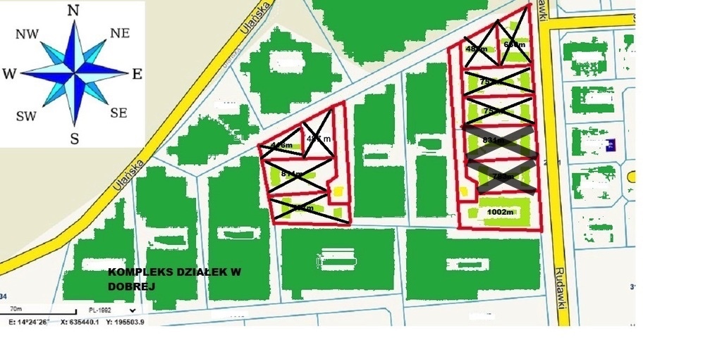kompleks działek w Dobrej 250 zł/1m2 z WZ (1)