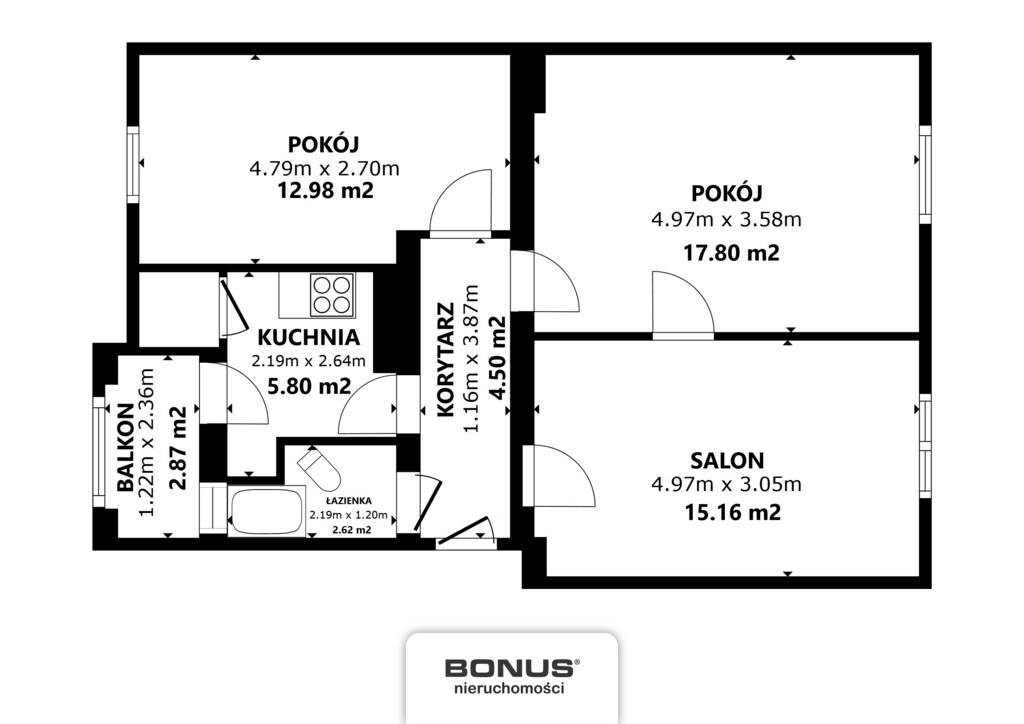 Mieszkanie 58m2, 3p., balkon, w centrum do remontu (2)