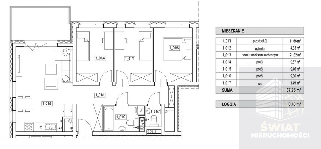 NOWE BUDOWNICTWO 4 pokoje + loggia (4)