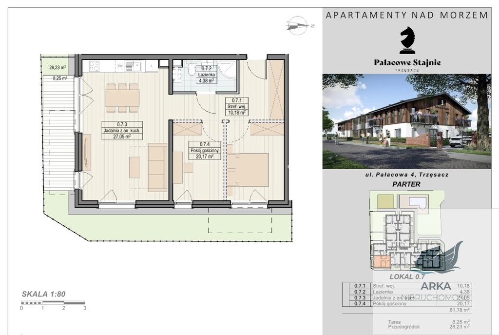 Apartament, 3 pok. Trzęsacz z ogródkiem i basenem (11)